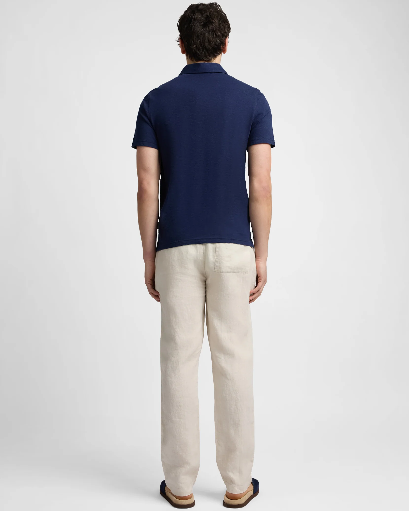 Stretch Linen Jersey Short Sleeve Polo - Image 5