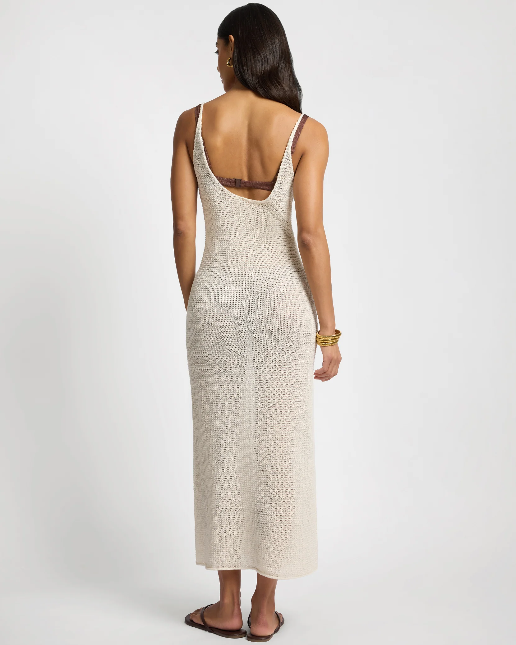 Textured Linen Sweater Scoop Maxi Dress - Image 4