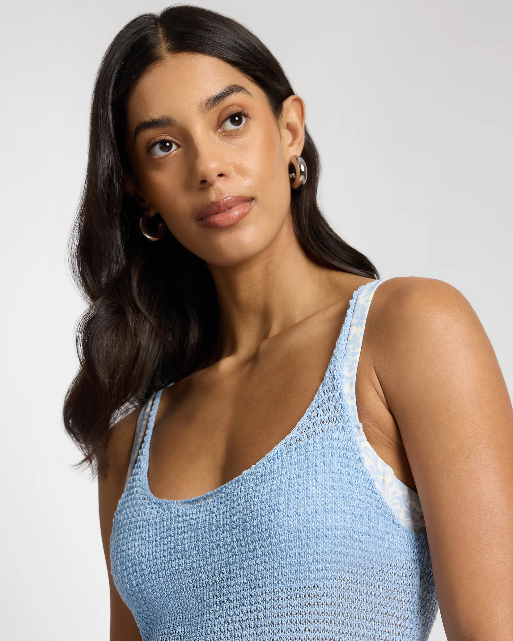 Textured Linen Sweater Scoop Maxi Dress - Image 3