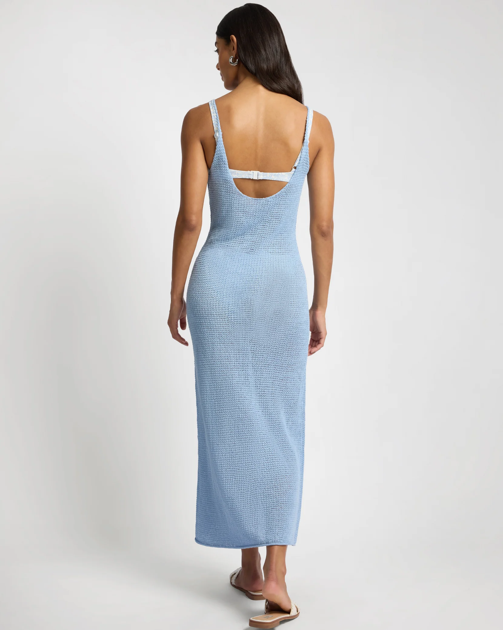 Textured Linen Sweater Scoop Maxi Dress - Image 4