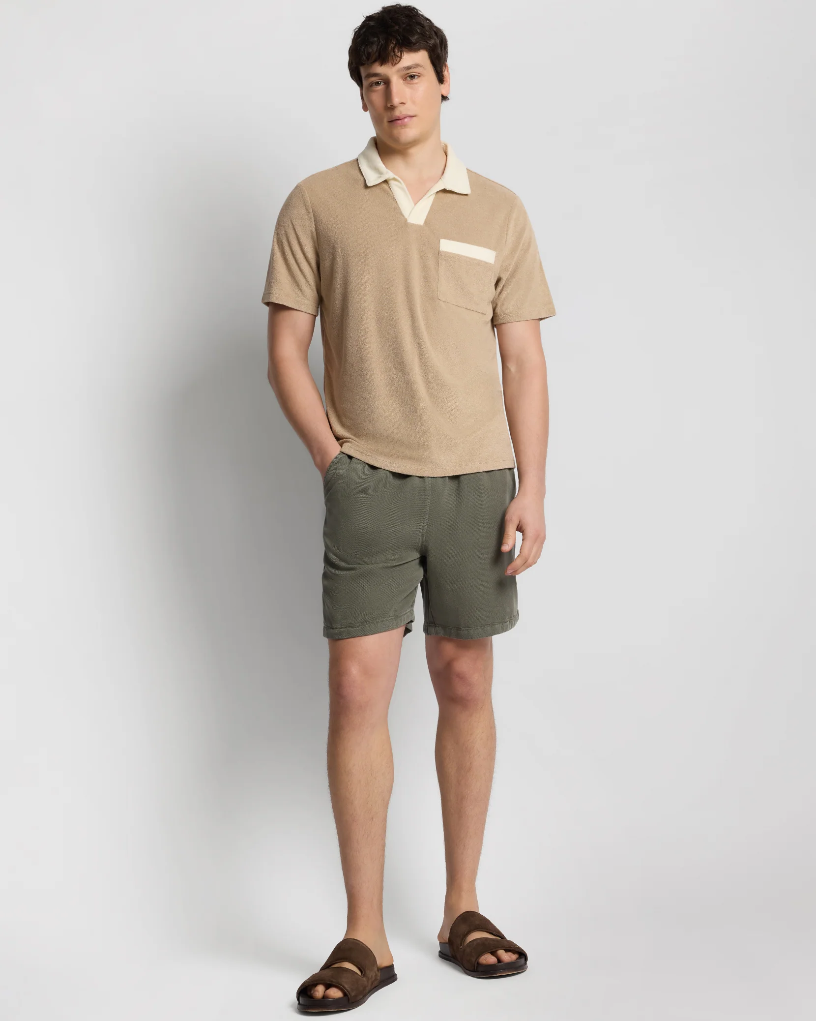 Towel Terry Pocket Johnny Collar Polo - Image 3