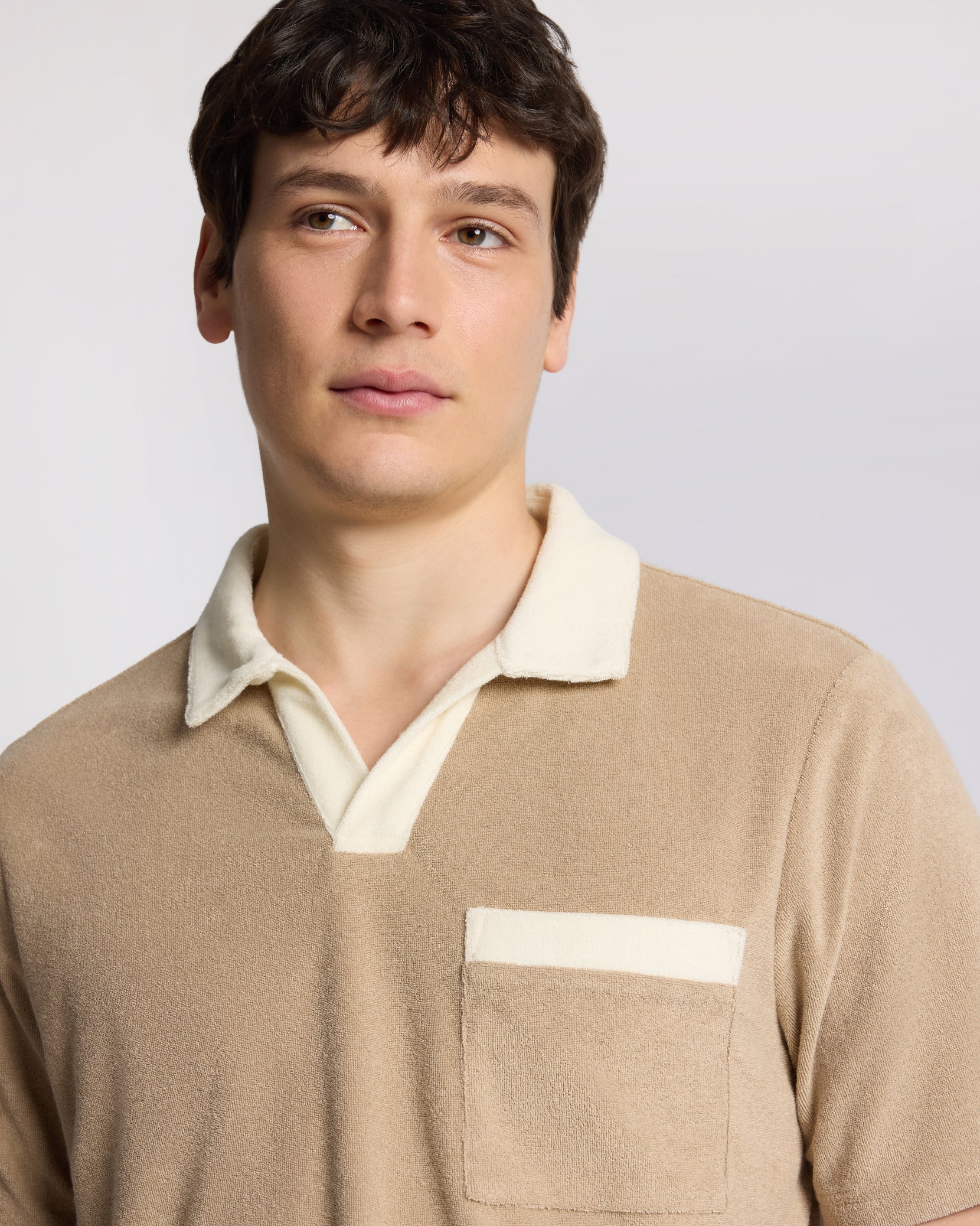 Towel Terry Pocket Johnny Collar Polo - Image 4