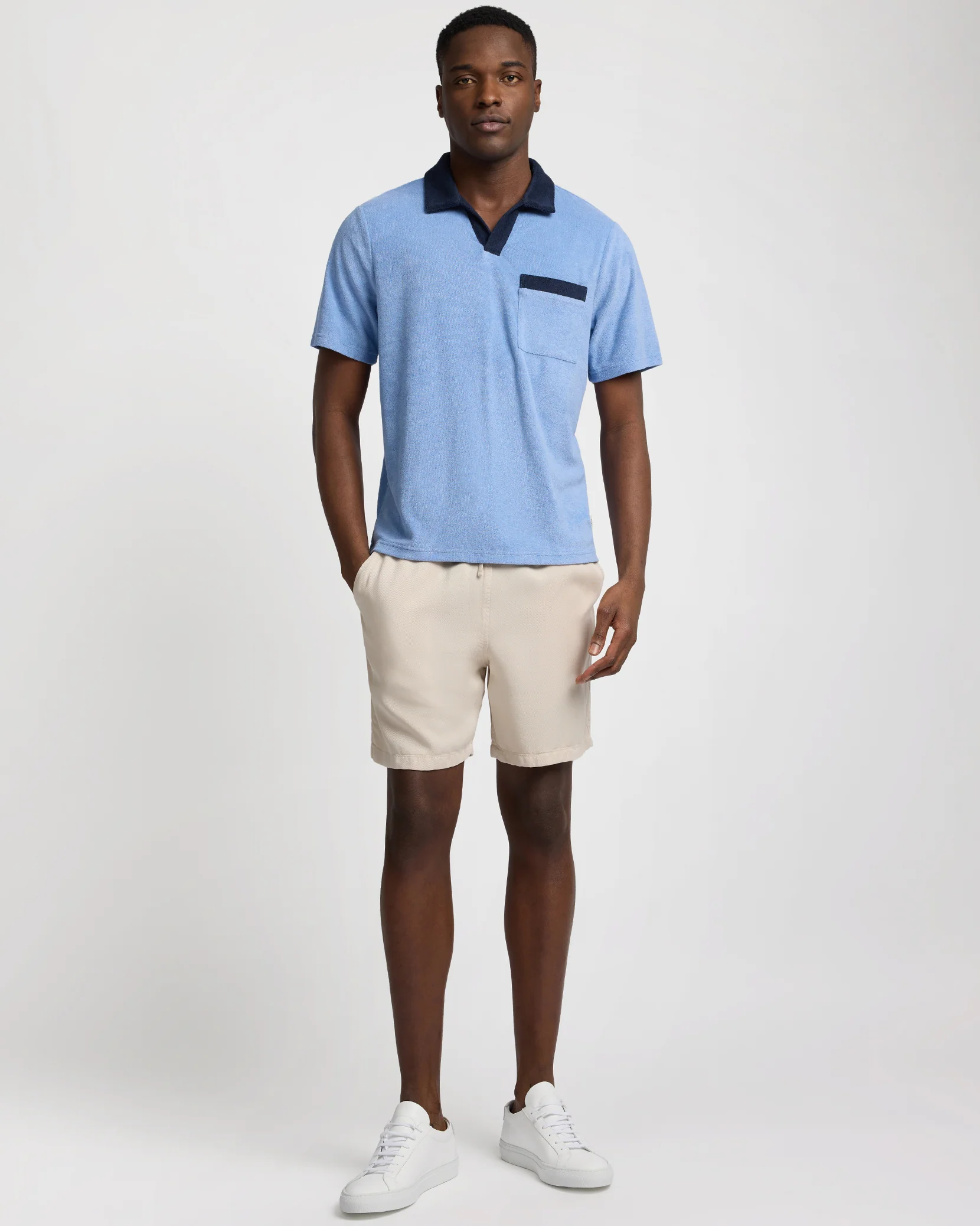 Towel Terry Pocket Johnny Collar Polo - Image 3