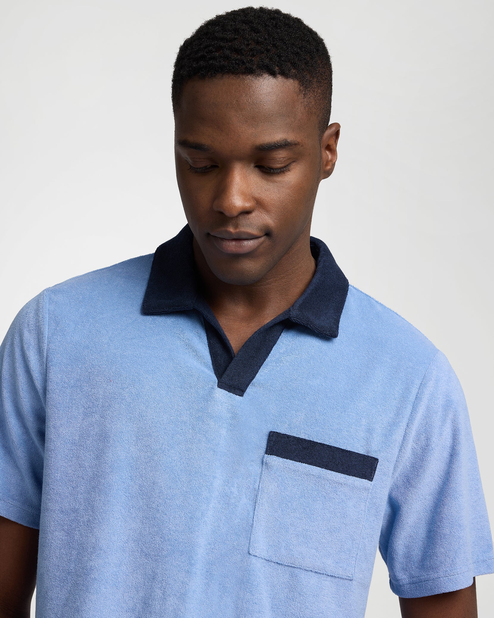 Towel Terry Pocket Johnny Collar Polo - Image 4